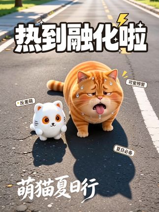 夏日萌宠搞笑真假怕热