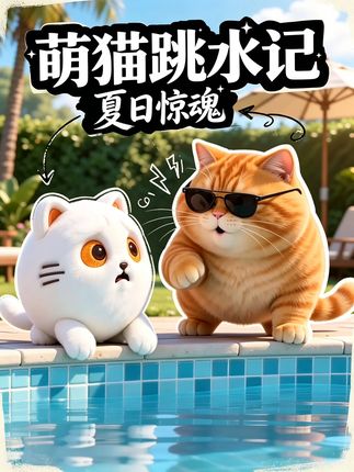 鱼丸猫学游泳