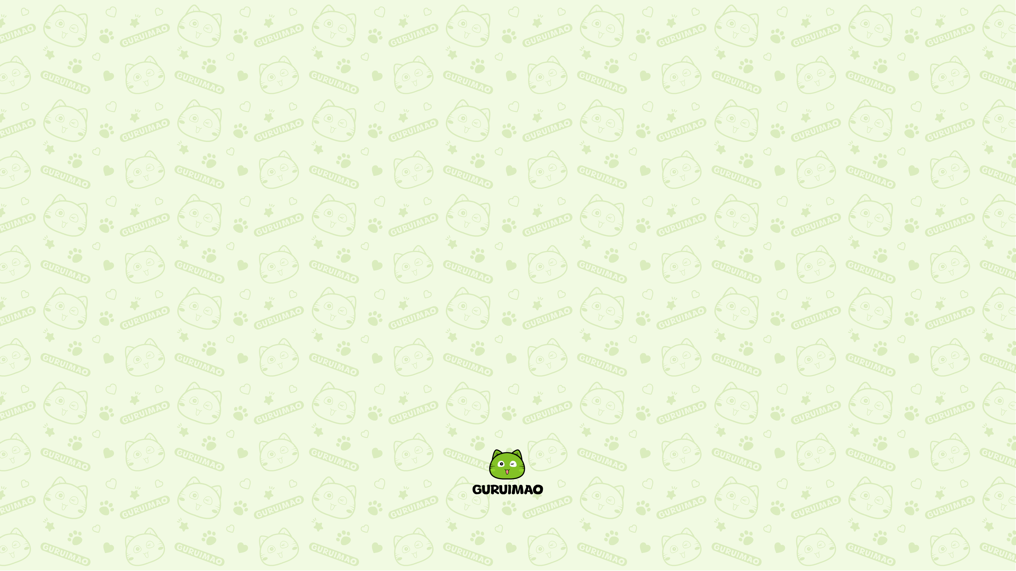 古瑞猫淡淡草绿电脑壁纸下载