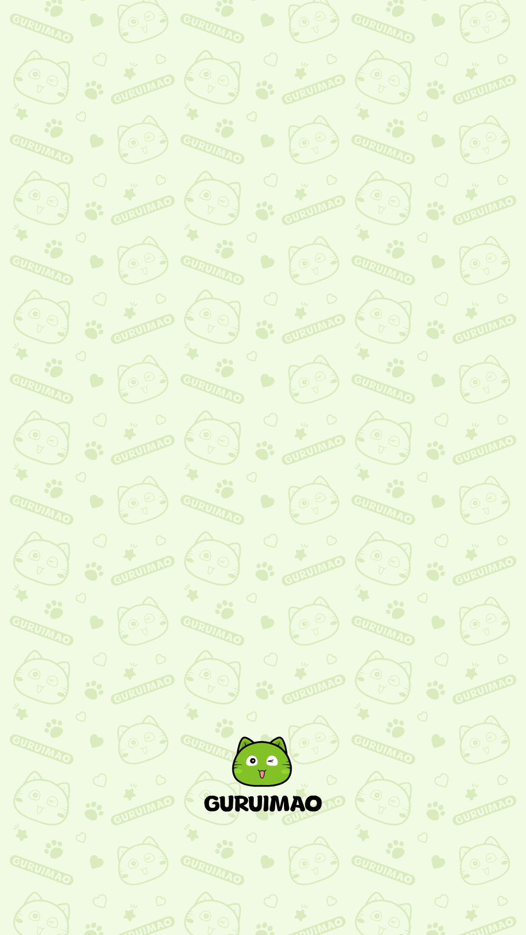 古瑞猫淡淡草绿手机壁纸下载