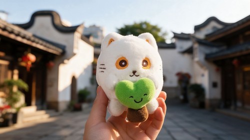 福州鱼丸猫与爱心树毛绒挂件走红：一碗鱼丸的温柔，成了游客的伴手礼