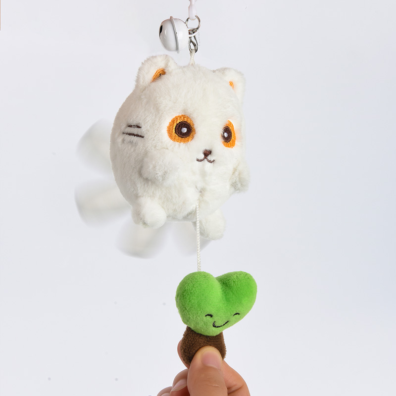 正版福州网红鱼丸猫与爱心树毛绒玩具挂件
